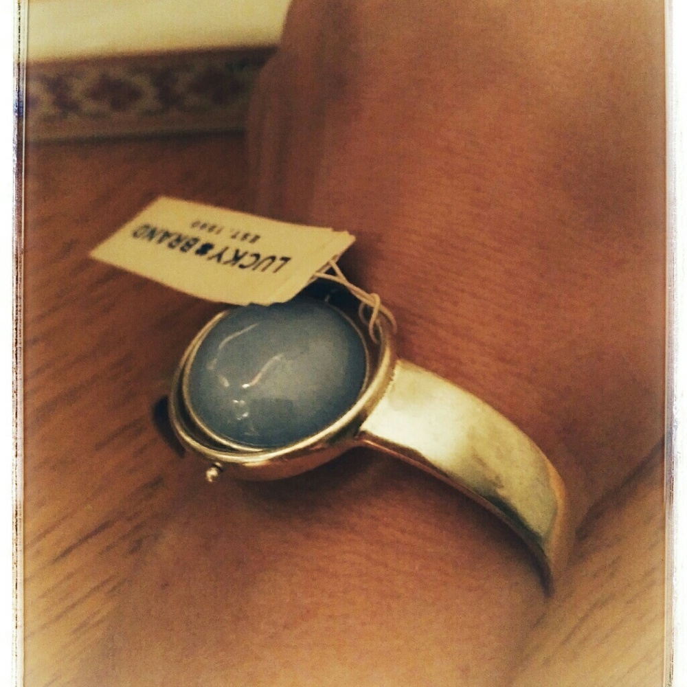 Lucky Brand Spinning Stone Bracelet Silver NEW!